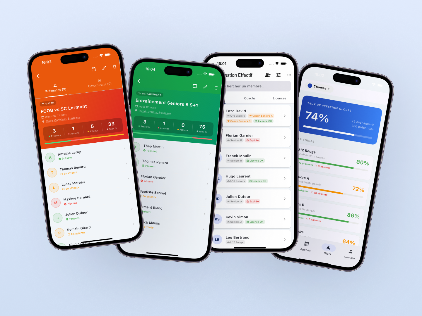 Gestion de l’effectif et convocations