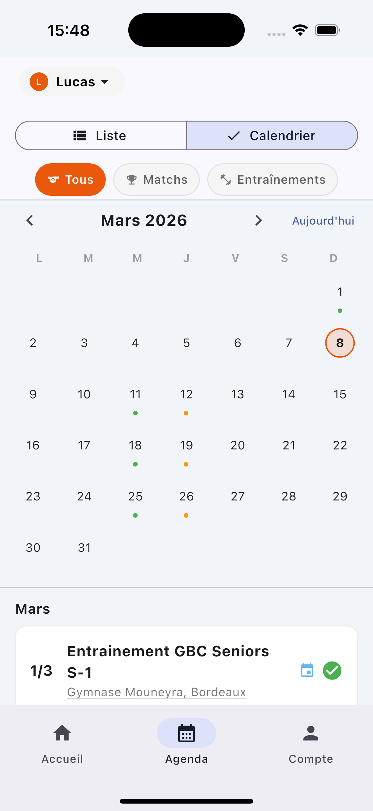 Planning hebdomadaire d'entraînement sur Peryod